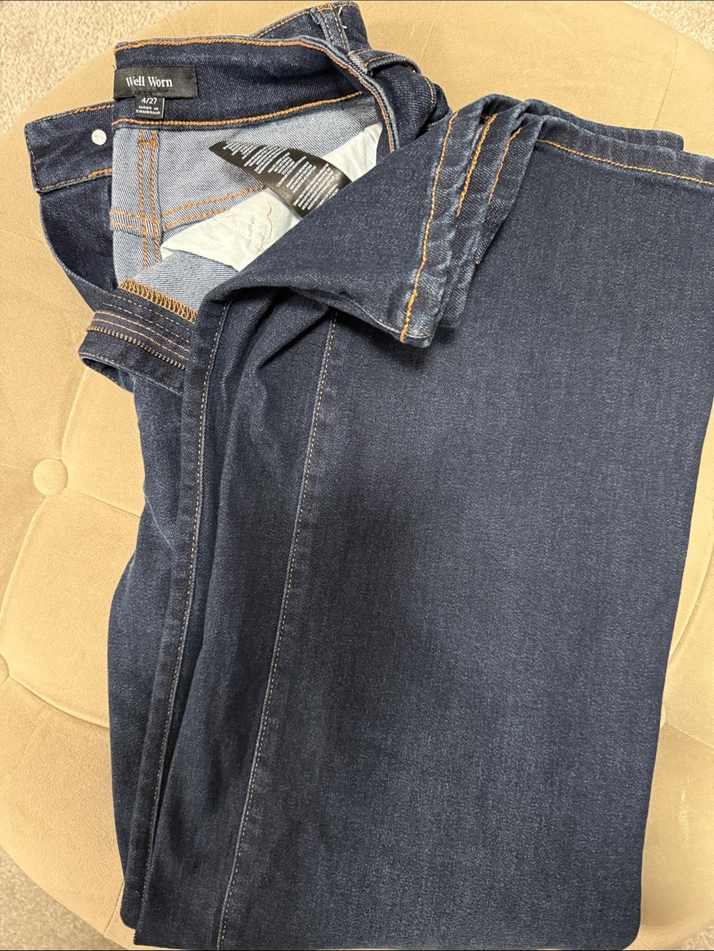 Well Worn Men’s Dark Indigo Slim Straight Jeans